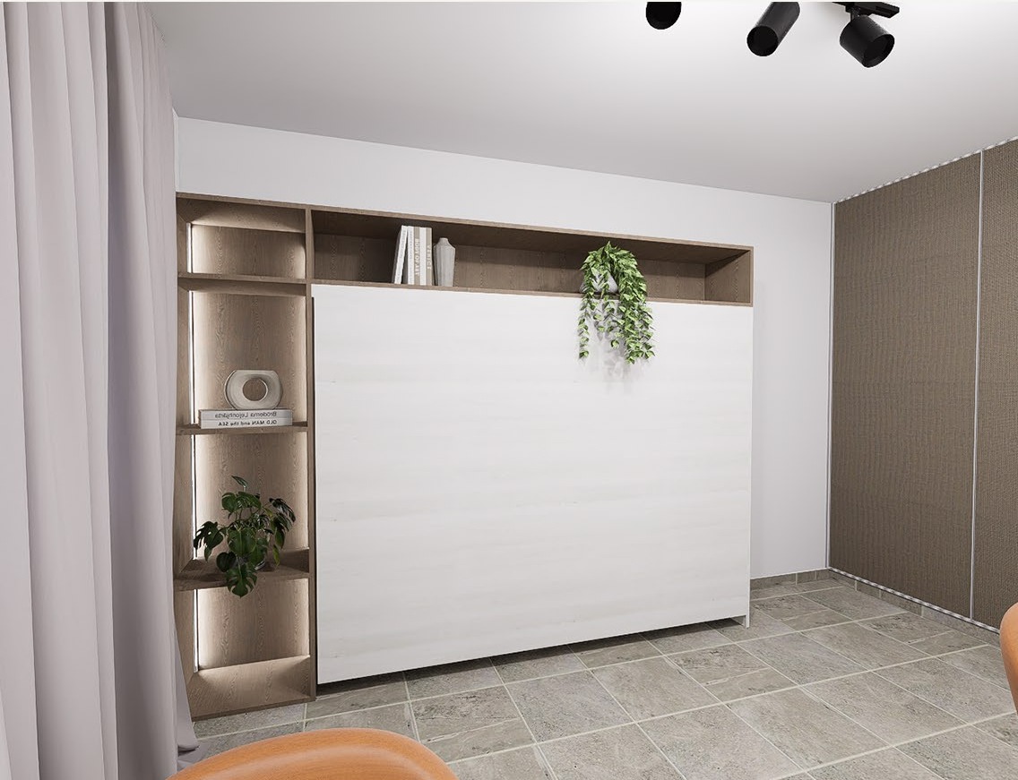 Cama abatible integrada al mueble